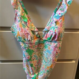 Crown & Ivy Multicolor Patterned Swimsuit Sz L